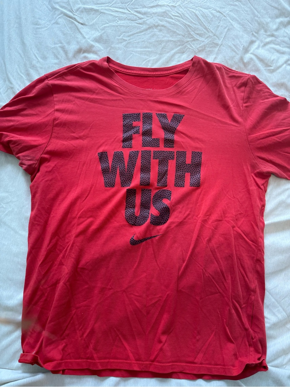 Nike Red Graphic 'Fly With Us' Tee